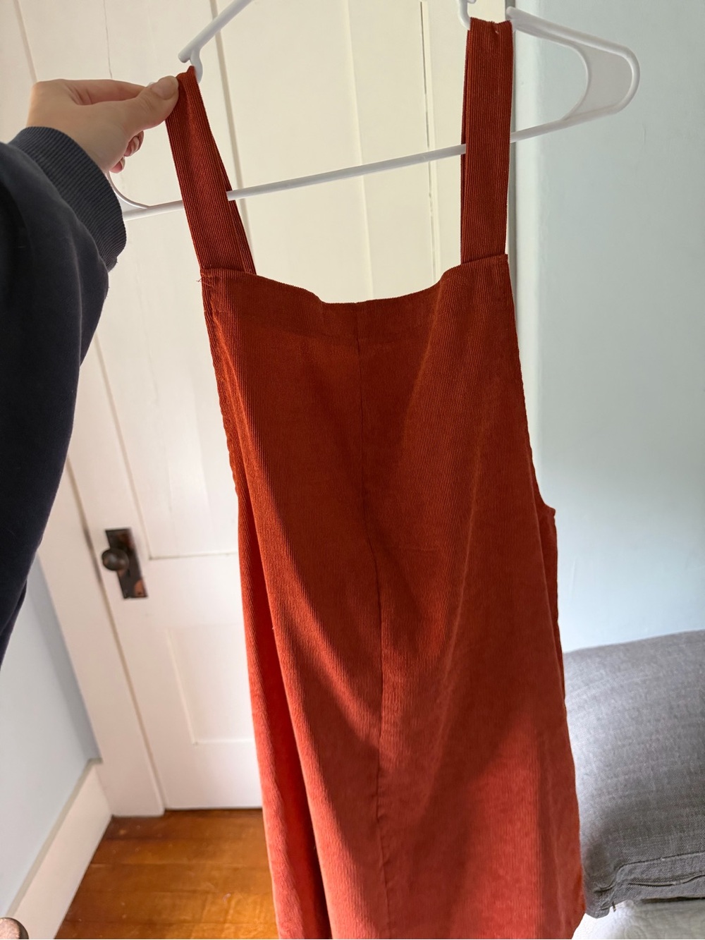 Women's Corduroy overall Dress - Rust